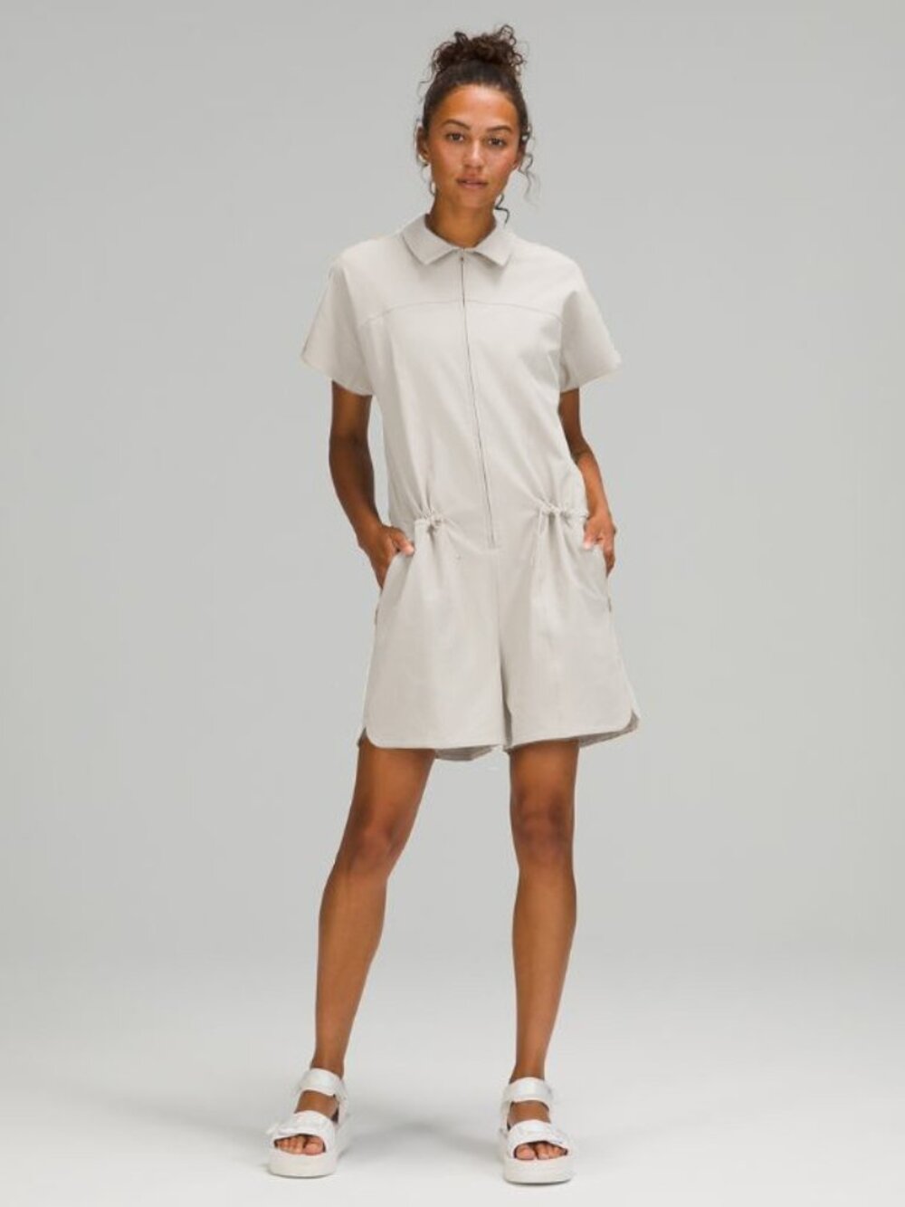 Lululemon white opal stretch rib pocketed romper